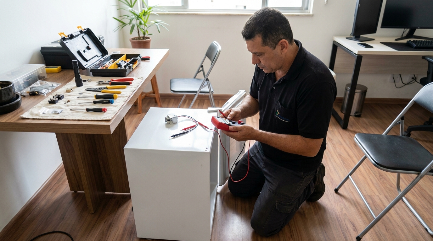 Reparo da placa eletrônica de frigobar em Teresina‑PI